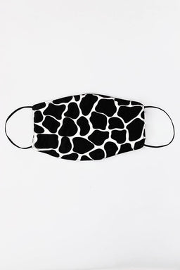 Black Giraffe Printed Face Covering