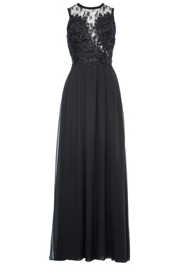 Black Crochet Top Maxi Dress