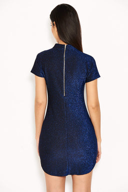 Blue Glitter Mini Dress