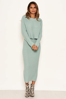 Duck Egg Knit Skirt