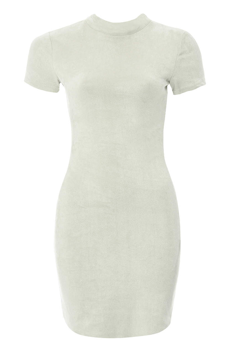 Faux Suede Bodycon Mini Dress