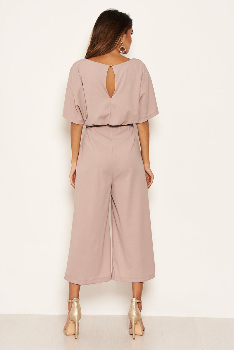 Mushroom Tie Waist Culotte Jumpsuit