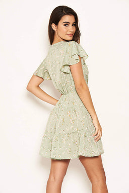 Mint Ditsy Print Summer Dress