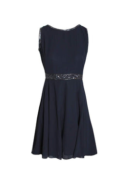 Navy Sequin Skater Dress
