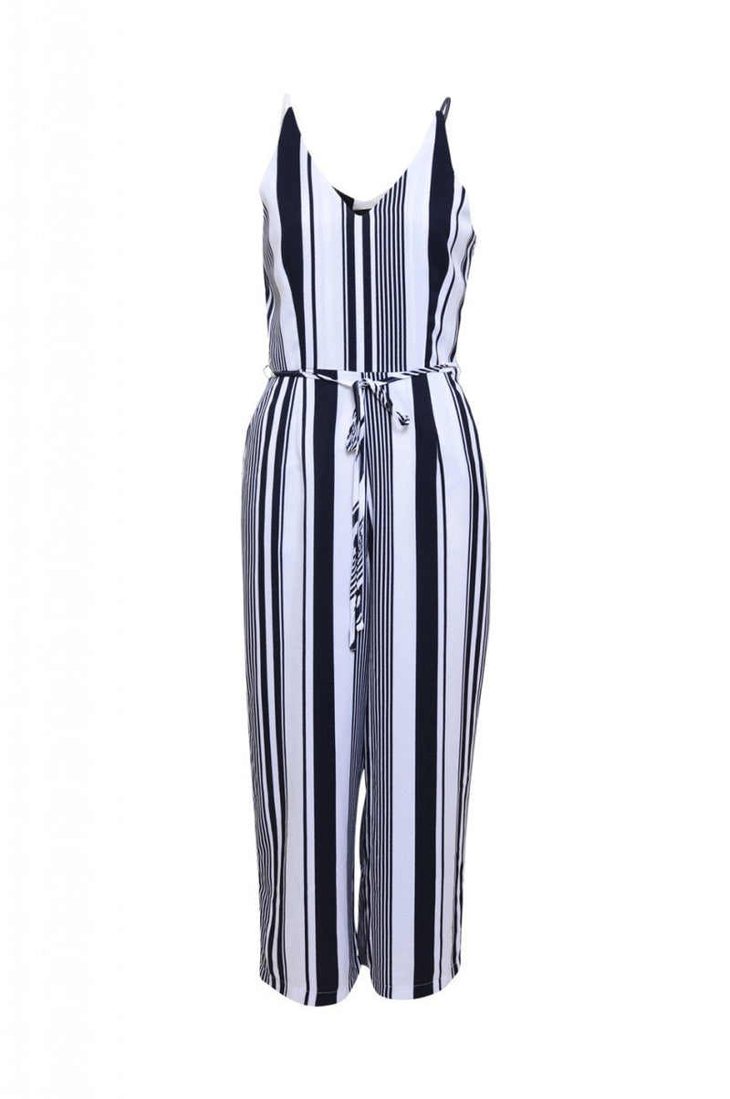 Striped Culotte Jumpsuit