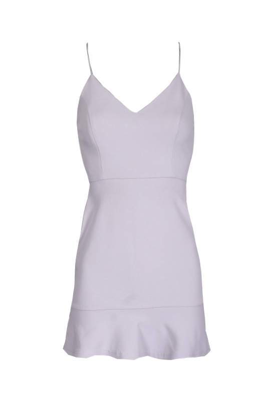 Silver Frill Hem Mini Dress