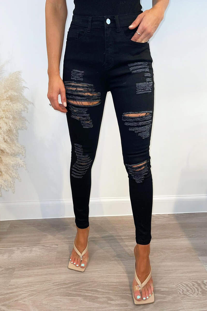 Black Ripped Skinny Fit Jeans