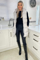 Silver Drawstring Hooded Gilet