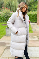 Silver Wrap Puffer Coat