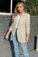 Stone Ruched Sleeve Blazer