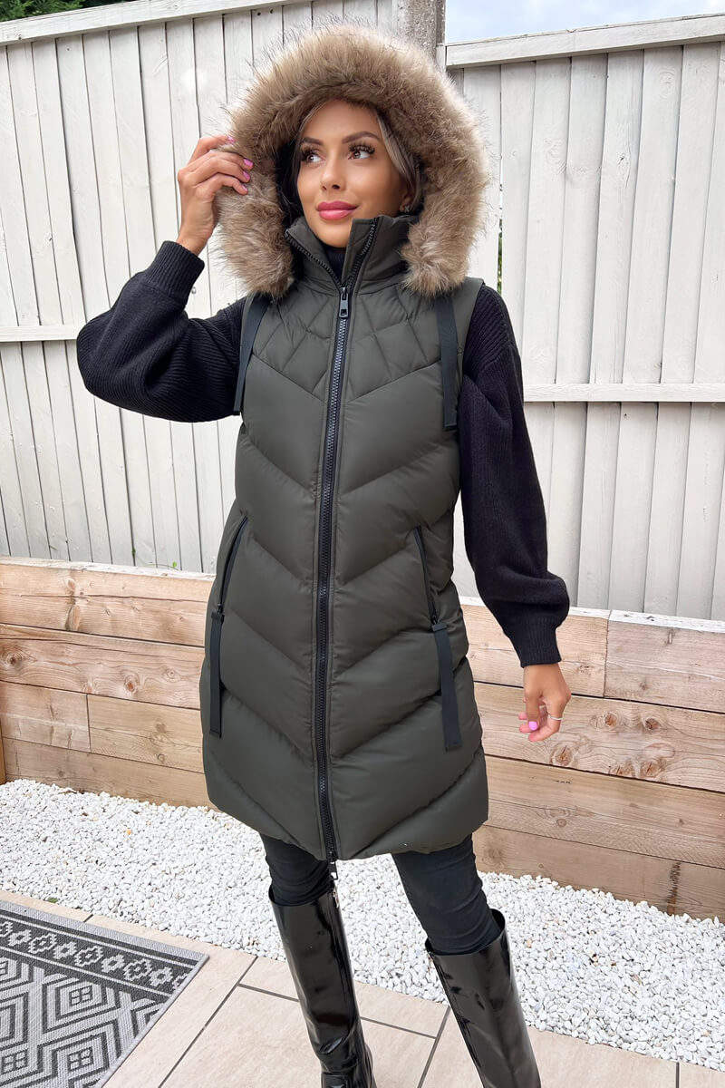 Faux Fur Hooded Gilet Womens Faux Fur Hoodie Body Warmer Vest Faux