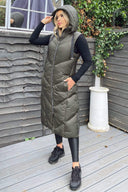 Khaki Hooded Puffer Gilet