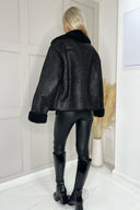 Black Faux Shearling Coat