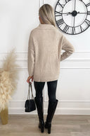 Oatmeal Collared Cable Knit Jumper