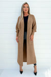 Camel Maxi Knitted Cardigan