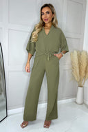 Khaki Straight Leg Trousers