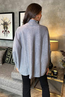 Mid Grey Oversized Mock Neck Jumper