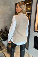 Oatmeal 1/4 Zip Knitted Vest