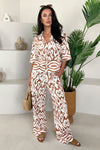 Multi Abstract Print Short Sleeve Shirt