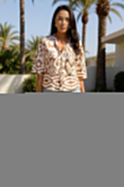 Multi Abstract Print Short Sleeve Shirt