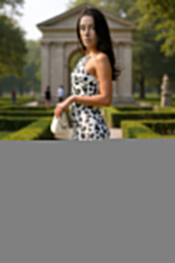 Black and Cream Leopard Print High Low Frill Hem Midi Dress