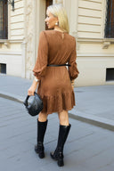1754577915_Tan-Faux-Suede-3-4-Sleeve-Frill-Hem-Belted-Mini-Dress-5.jpg