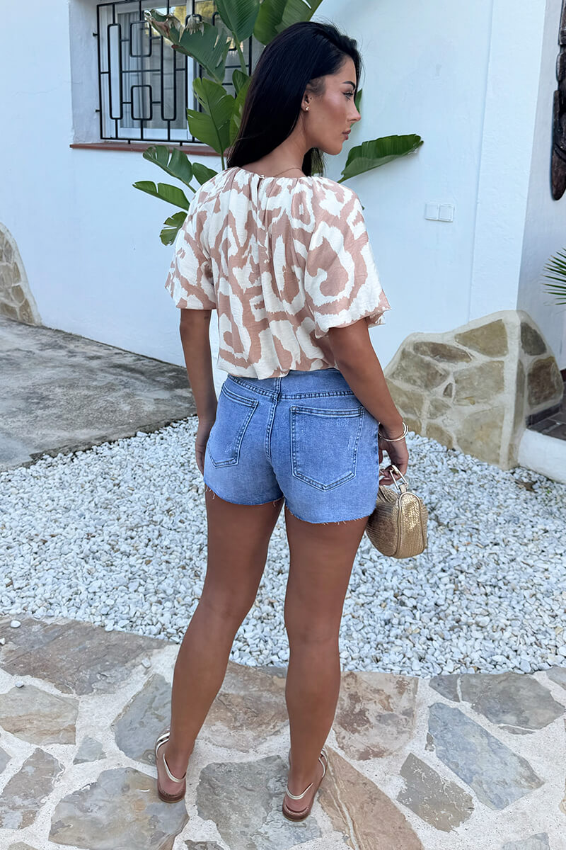 1764694789_Stone-And-Cream-Abstract-Print-Puff-Sleeve-Bubble-Hem-Top-5.jpg