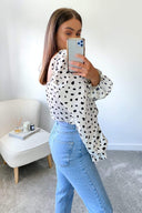 Cream Square Neck Printed Top