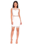 White Crochet Embroidered Mini Dress