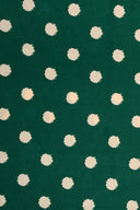 Green Spot Ruched Detail Midi Dress