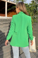Green Ruched Detail Sleeve Blazer