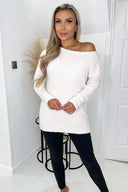 Cream Super Soft Knit Round Neck Long Sleeve Knitted Jumper