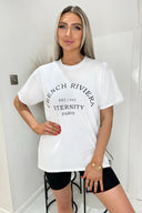 White French Riviera Slogan T-Shirt
