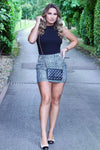 2 In 1 Tweed Skirt Button Front Dress