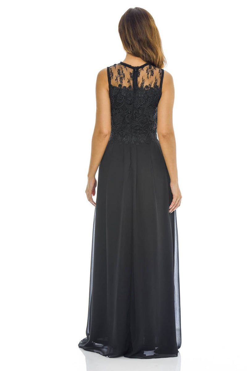 Black Crochet Top Maxi Dress