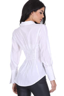 White Corset Tie Shirt