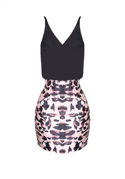Animal Print 2 in 1 V Neck Dress