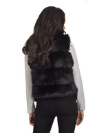 Black Short Faux Fur Gilet