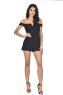 Black Notch Front Playsuit