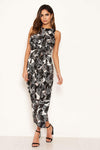 Black Printed Jump Suit