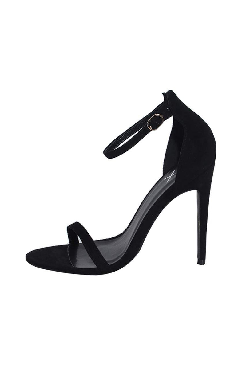 Black Suede Barely There Heels