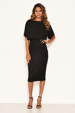 Black 2 In 1 Lace Skirt Dress