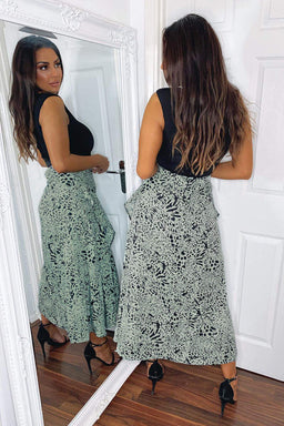 Black 2 In 1 Padded Shoulder Midi Dress