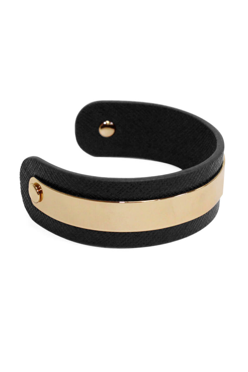 Black And Gold Thin Cuff Bangle