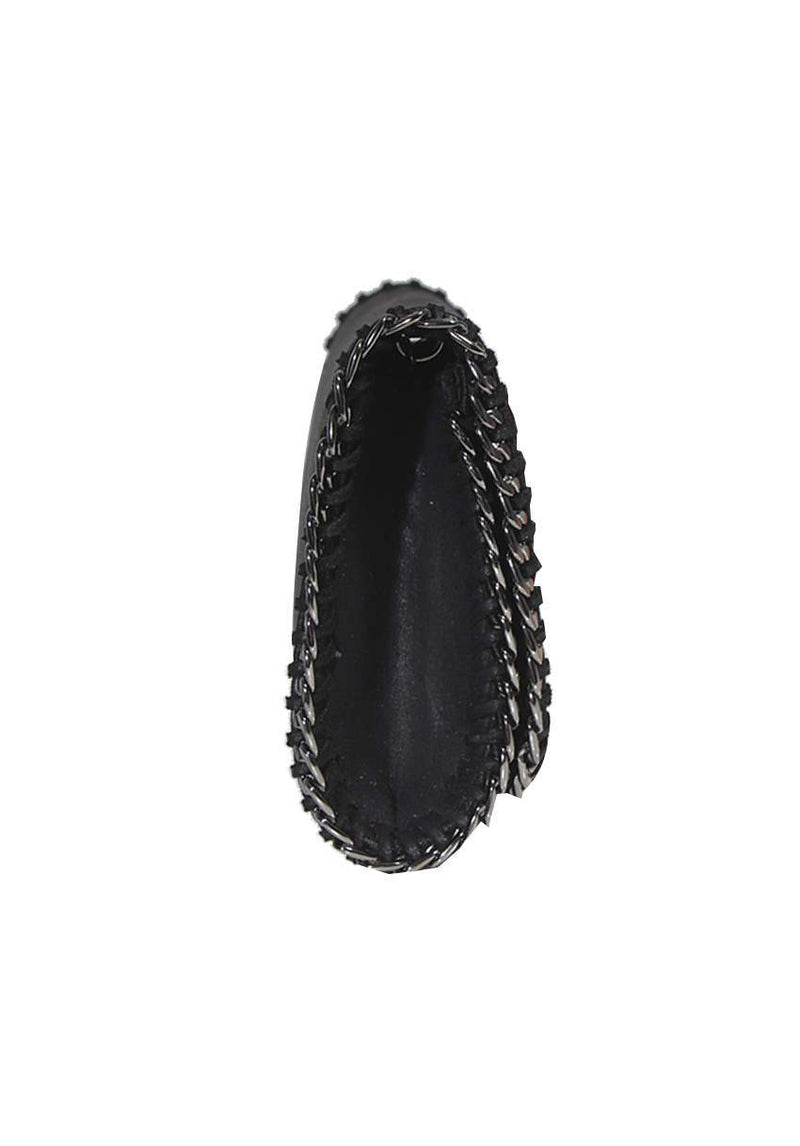Black Chain Detail Clutch Bag