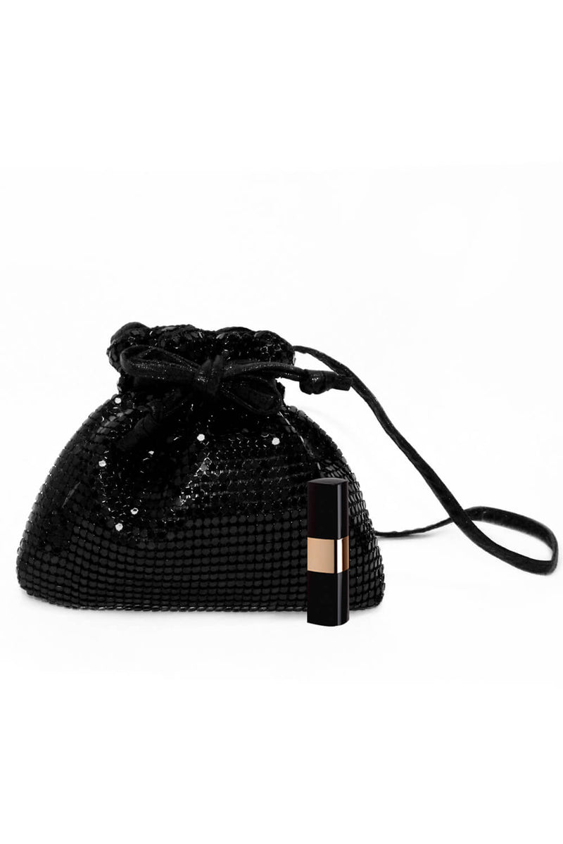 Black Chain Detail Pouch Bag