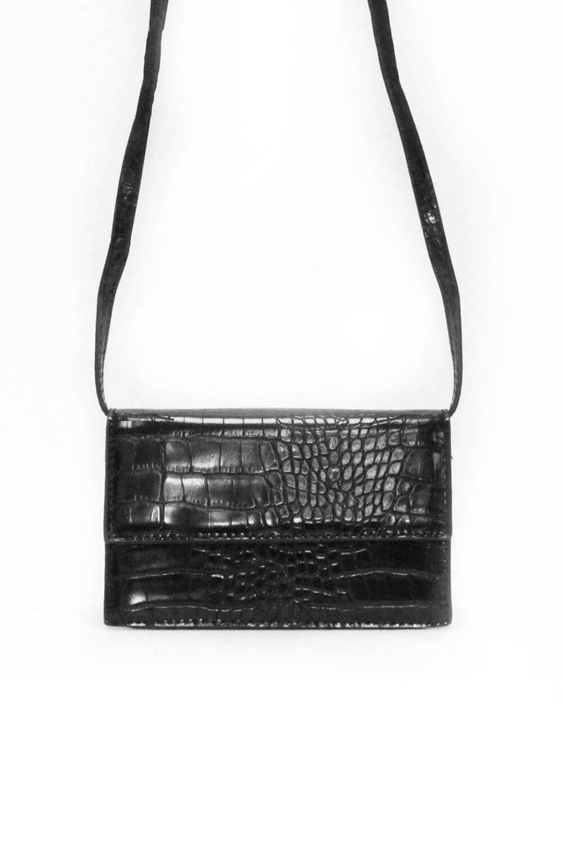 Black Croc Purse Bag