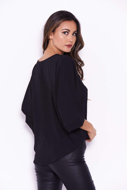 Black Wide Sleeve Top
