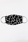 Black Giraffe Printed Face Covering