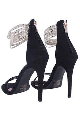 Black Gold Ring Detail Stilletto Heels